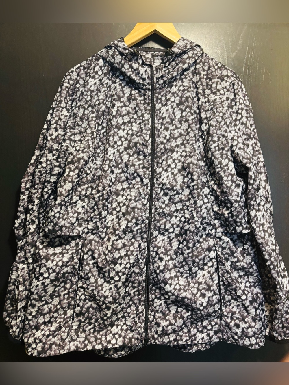 Joe Fresh Hooded Printed Puffer Jacket - Black & White Floral